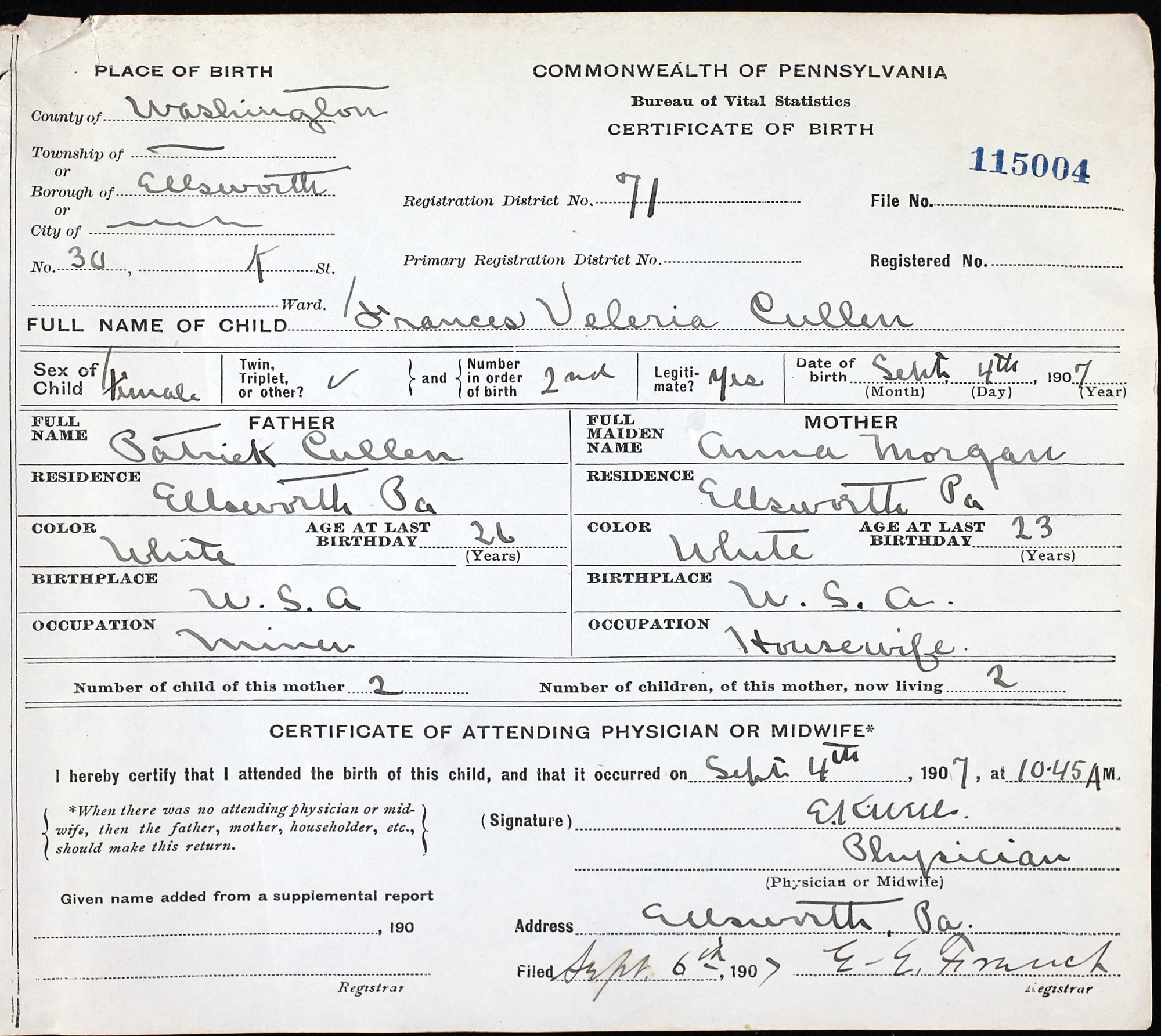 birth certificate